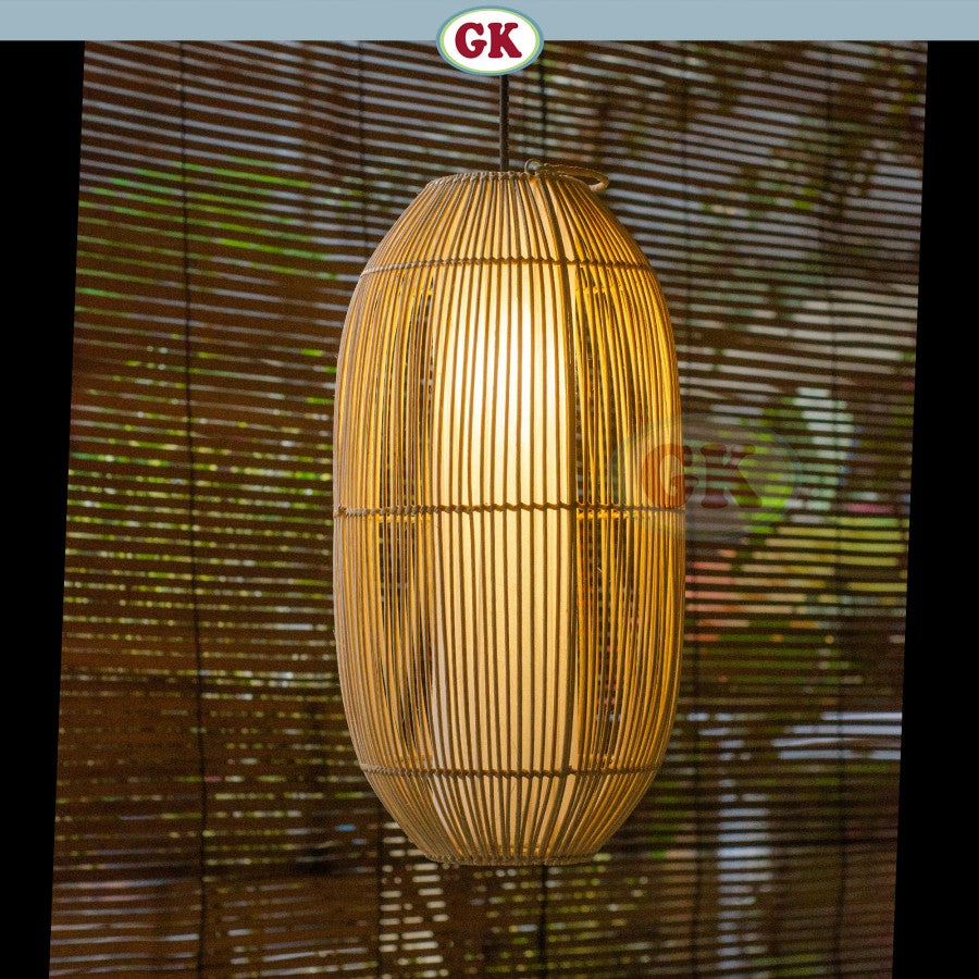 Kap Lampu Gantung Rotan LENTERA 08 D25 - Handcrafted Rattan Lampshade Perfect Interior Decor for Cafe, Resto, Hotel or Home.