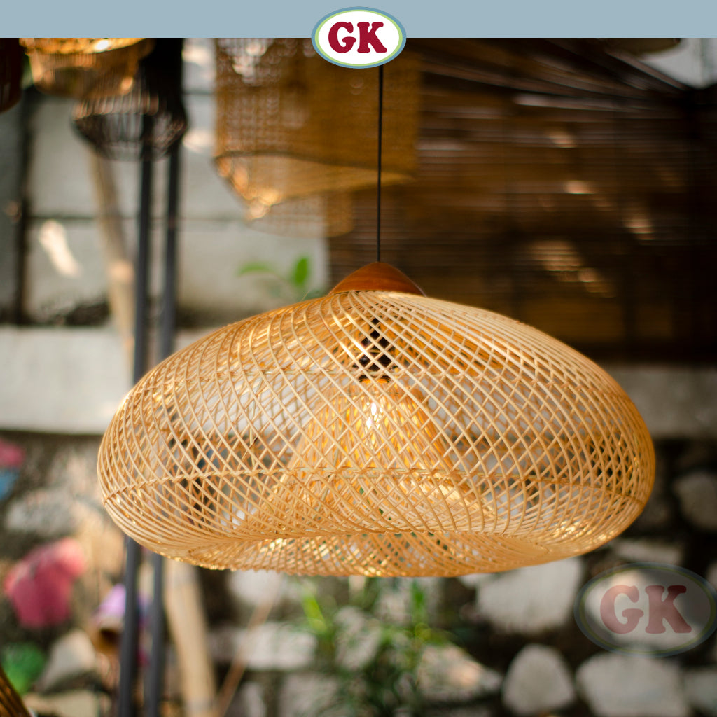 [Bundling] Kap Lampu Gantung Rotan KUBAH Set 01 3 Model
