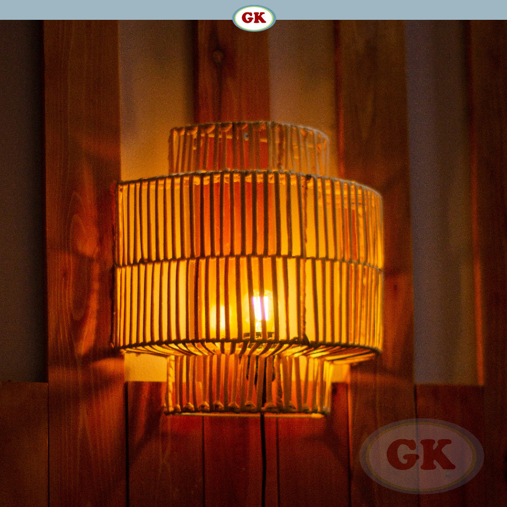 Kap Lampu Dinding Rotan BASIC 81 - Rattan Unique Lamp Decoration