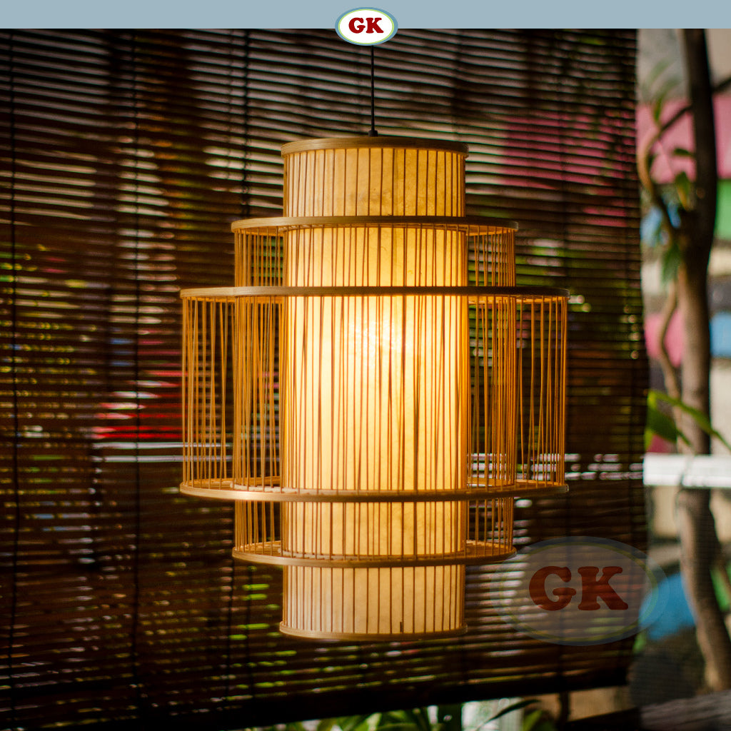 Kap Lampu Gantung Bambu JARI-JARI 08 - Handcrafted Rattan Unique Lampshade Perfect Interior Decor for Cafe, Resto, Hotel or Home.