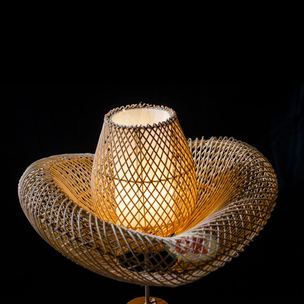 Kap Lampu Standing Rotan BASIC 74 - Handcrafted Rattan Standing Lampshade Best Interior Decor for Livingroom, Bedroom, or Longue.