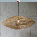 Kap Lampu Gantung Rotan DONUT 02 D60 - Japandi Style Handwoven Rattan Pendant Lampshade for Minimalist Tropical Decor in Home, Café, Resto, Hotel or Villa.