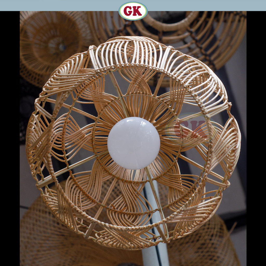Kap Lampu Gantung BASIC 30 D40 - Handcrafted Rattan Lampshade Perfect Interior Decor for Cafe, Resto, or Home.