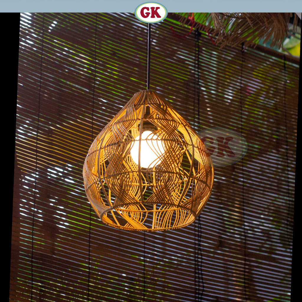 Kap Lampu Gantung BASIC 30 D40 - Handcrafted Rattan Lampshade Perfect Interior Decor for Cafe, Resto, or Home.