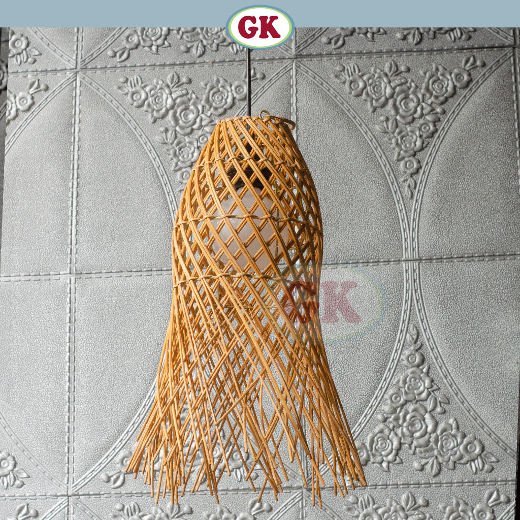 Kap Lampu Gantung Rotan BASIC 31 D20 - Rattan Unique Interior Lamp Decoration For Cozy Cafe, Resto or Home.