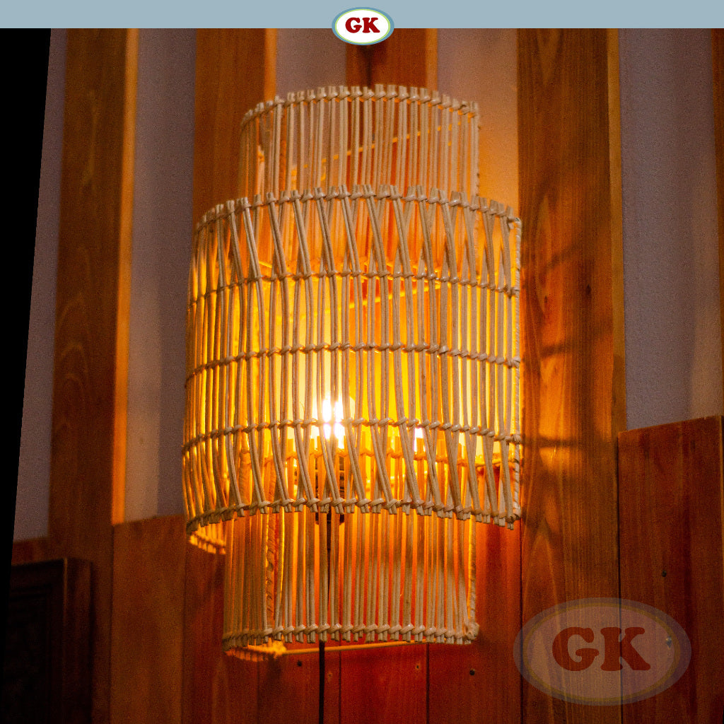 Kap Lampu Dinding Rotan BASIC 80 - Dekorasi Lampu Tidur Rotan