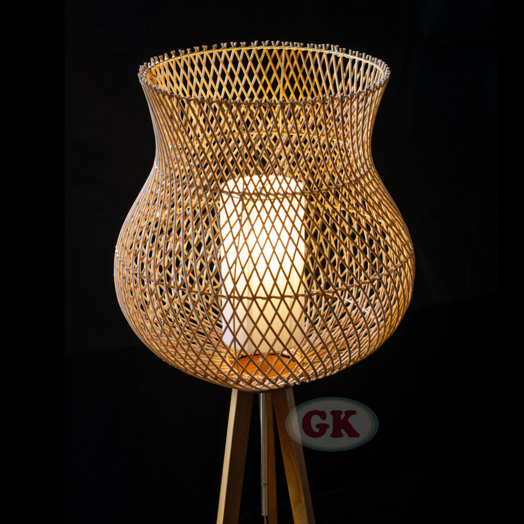 Kap Lampu Standing BASIC 70 - Handcrafted Rattan Standing Lampshade Best Interior Decor for Livingroom, Bedroom, or Longue.
