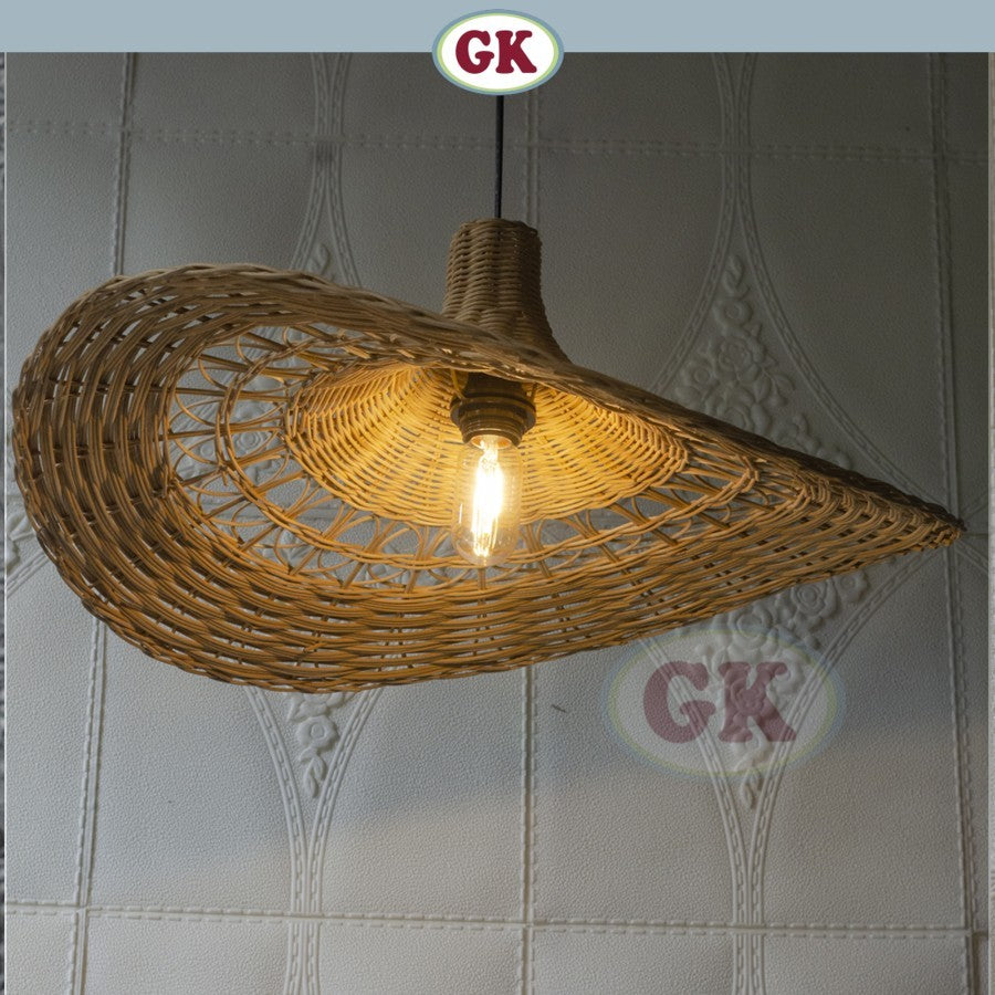 Kap Lampu Dinding Rotan RUSTIC 02 - Dekorasi Kap Lampu Rotan Interior Rumah Restoran Cafe