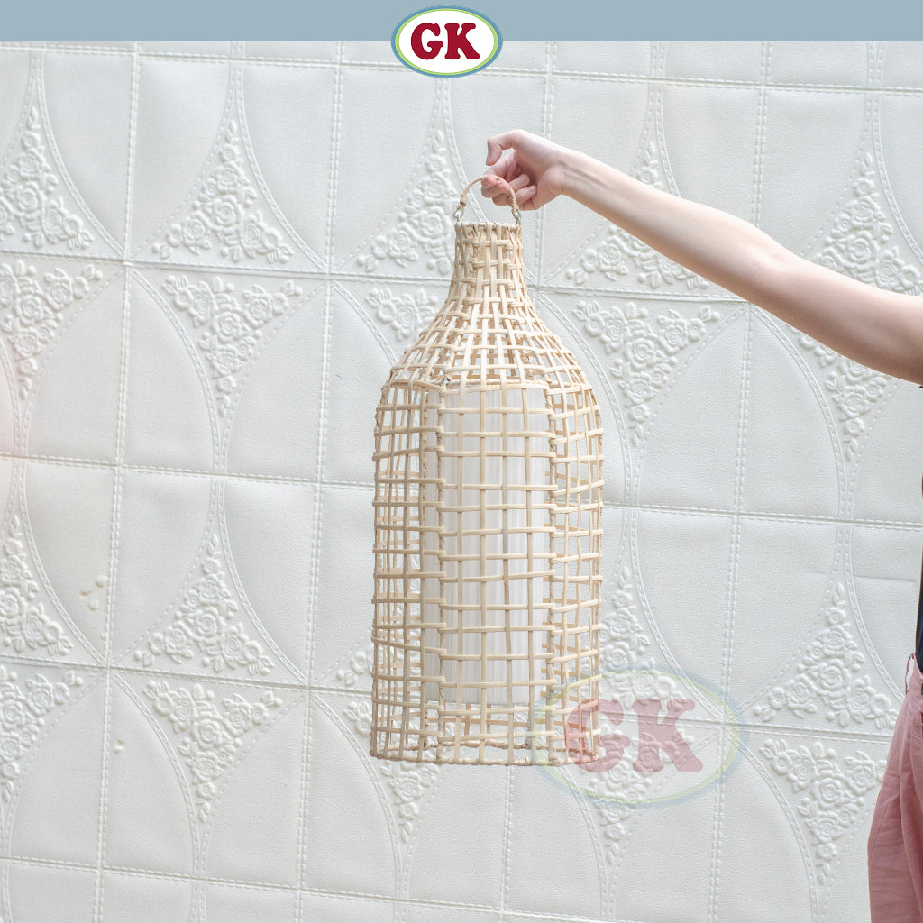 Kap Lampu Gantung Rotan LENTERA 07 D25 - Handcrafted Rattan Lampshade Perfect Interior Decor for Cafe, Resto, Hotel or Home.