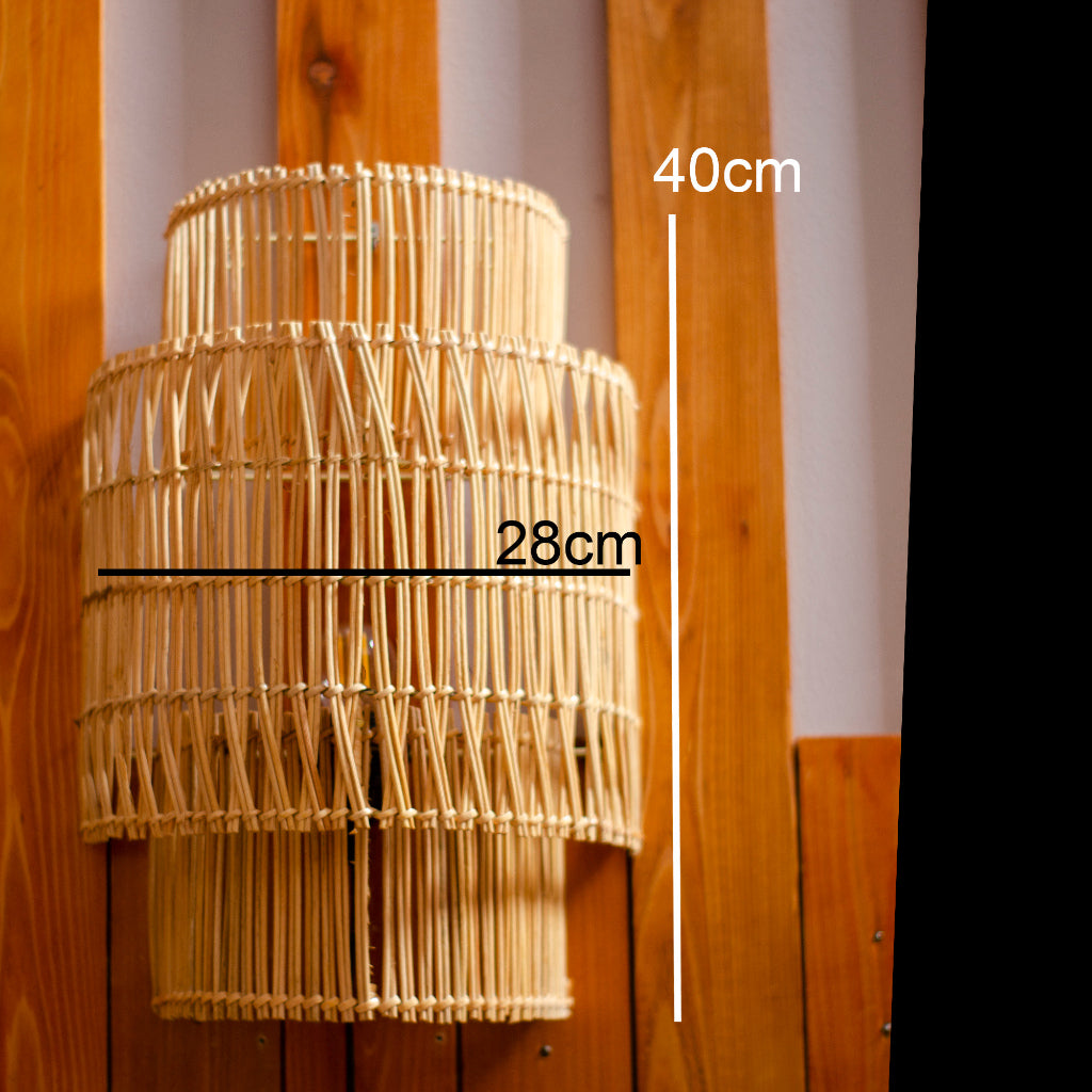 Kap Lampu Dinding Rotan BASIC 80 - Dekorasi Lampu Tidur Rotan