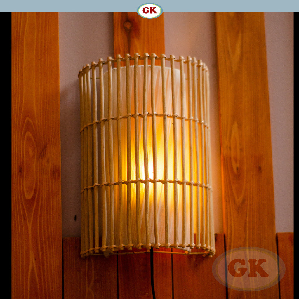 Kap Lampu Dinding Rotan BASIC 88 D20 - Handwoven Rattan Wall Lampshade for Warm Ambient Decor in Home, Café, Resto or Villa.