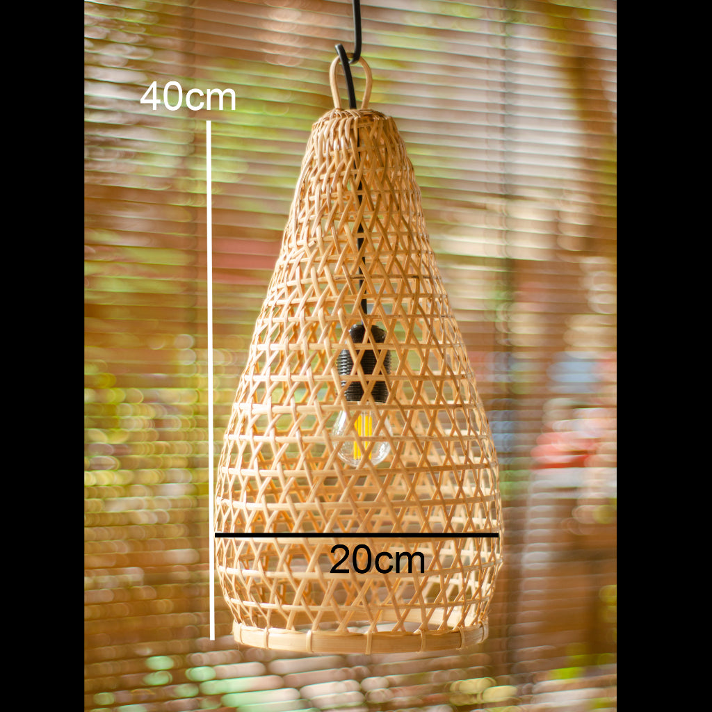 Kap Lampu Gantung Bambu BAMBOO 08 - Handcrafted Rattan Unique Lampshade Best Interior Decor for Cafe, Resto, Hotel or Home.