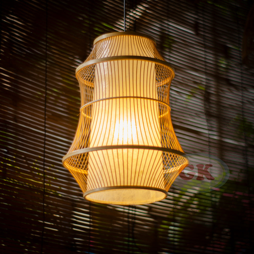 Kap Lampu Gantung Bambu JARI-JARI 07 - Handcrafted Rattan Unique Lampshade Perfect Interior Decor for Cafe, Resto, Hotel or Home.
