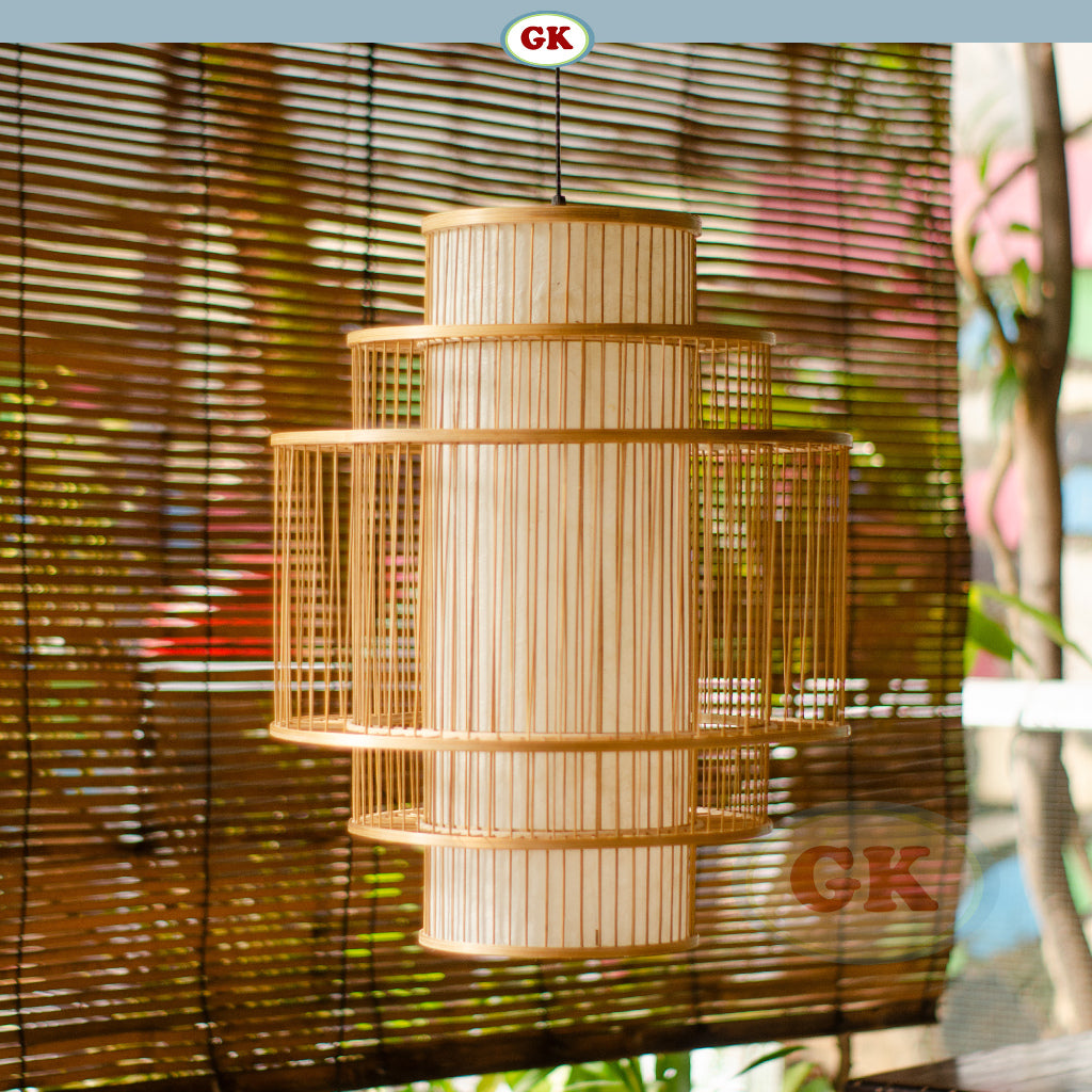 Kap Lampu Gantung Bambu JARI-JARI 08 - Handcrafted Rattan Unique Lampshade Perfect Interior Decor for Cafe, Resto, Hotel or Home.
