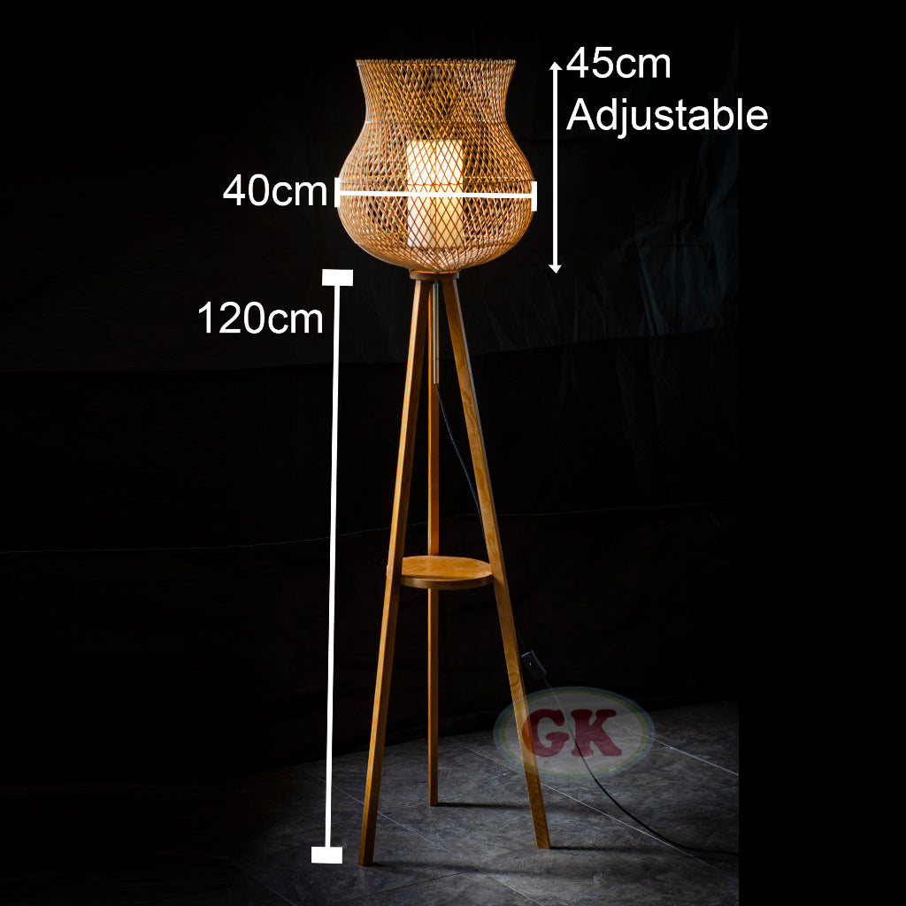 Kap Lampu Standing BASIC 70 - Handcrafted Rattan Standing Lampshade Best Interior Decor for Livingroom, Bedroom, or Longue.