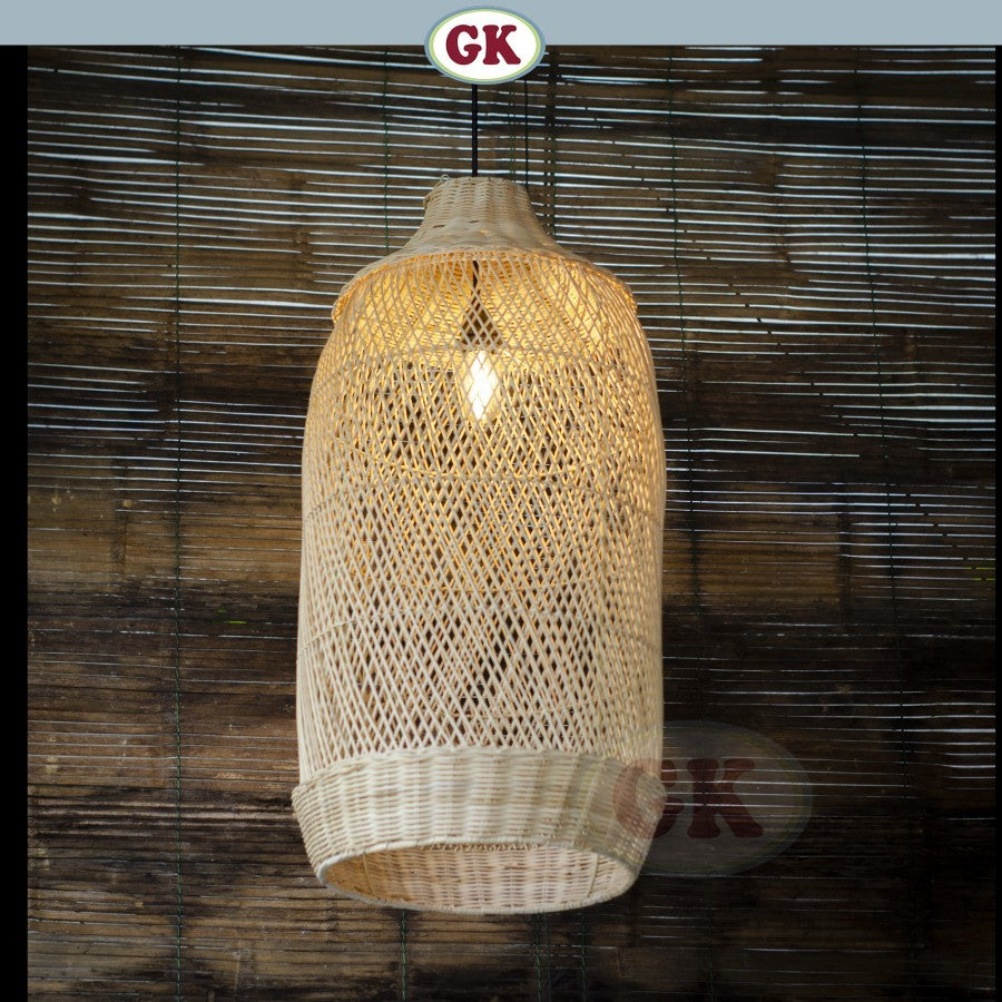 Kap Lampu Gantung Rotan BASIC 28 D40 - Rattan Unique Interior Lamp Decoration For Cozy Cafe, Resto or Home.