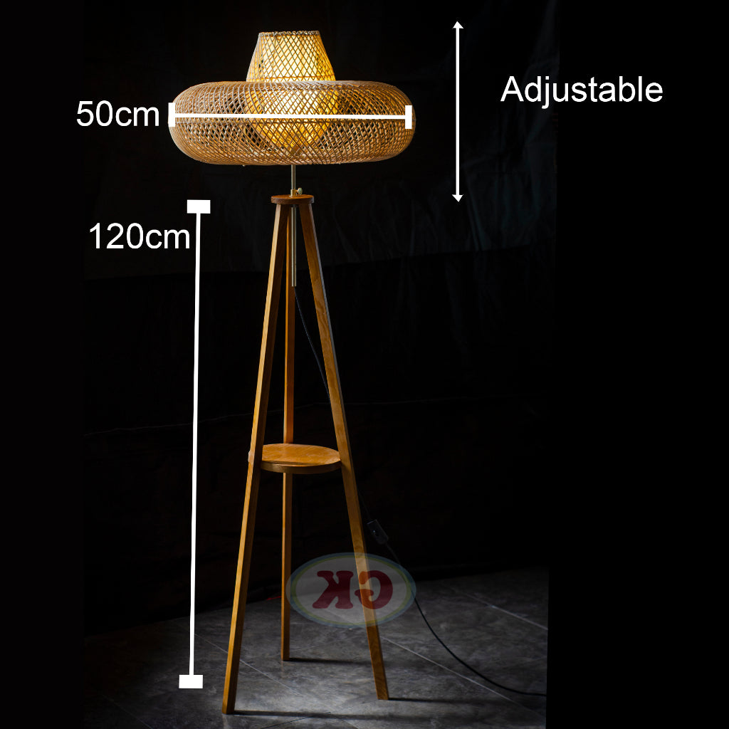 Kap Lampu Standing Rotan BASIC 76 - Handcrafted Rattan Standing Lampshade Best Interior Decor for Livingroom, Bedroom, or Longue.