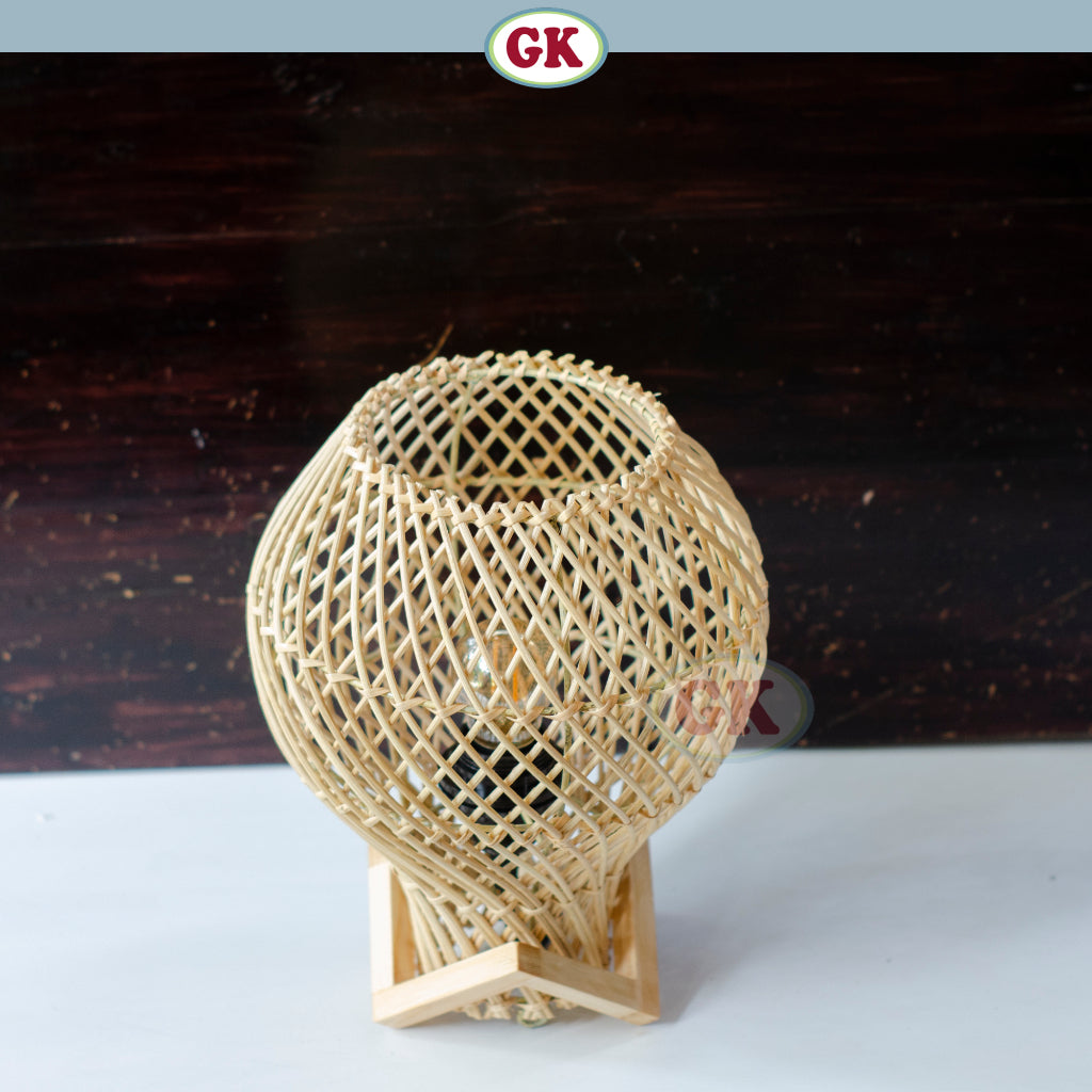 Kap Lampu Meja Rotan BASIC 47 D20 - Handcrafted Rattan Lampshade Perfect Interior Decor For Livingroom, Bedroom, or Longue.