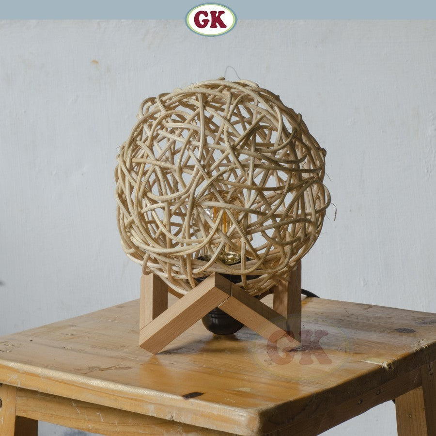 Kap Lampu Meja Rotan BASIC 87 D20 - Handcrafted Rattan Lampshade Perfect Interior Decor for Cafe, Resto, Hotel or Home.