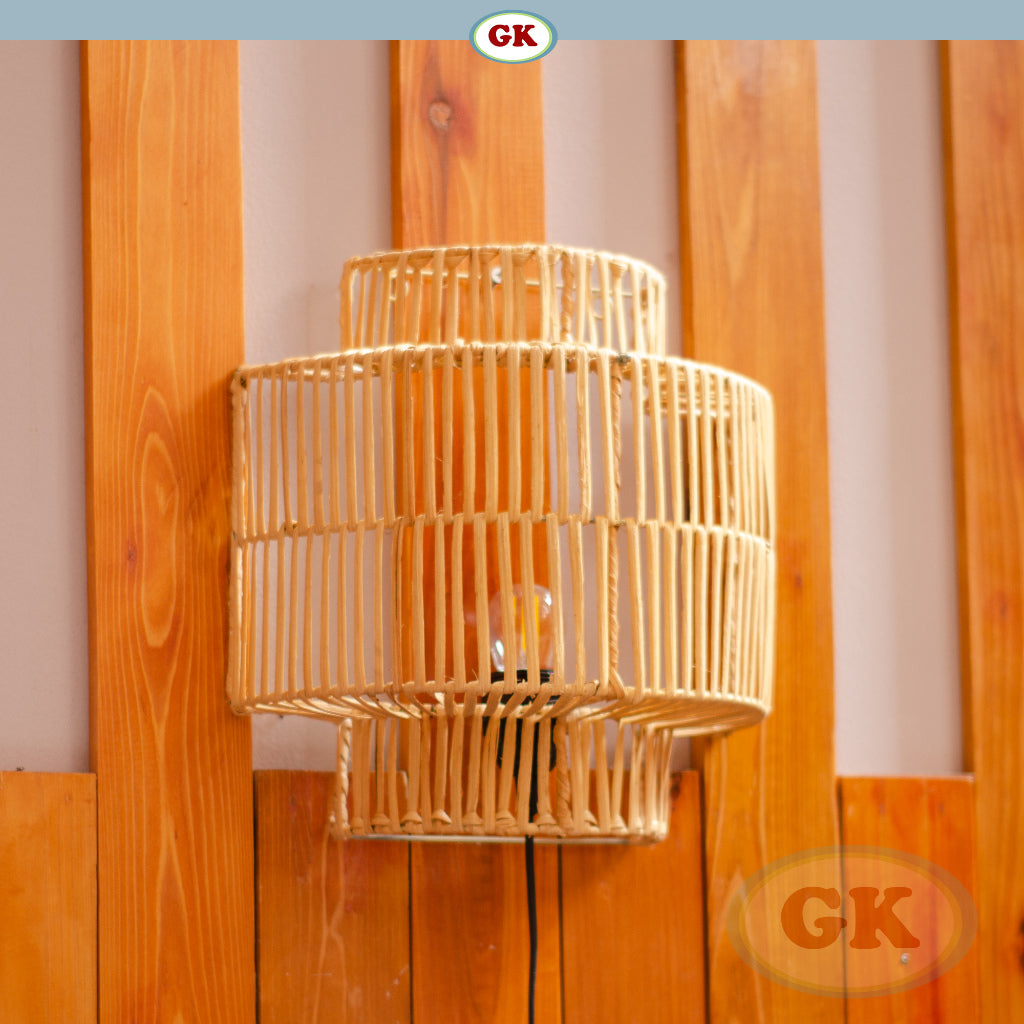 Kap Lampu Dinding Rotan BASIC 81 - Rattan Unique Lamp Decoration