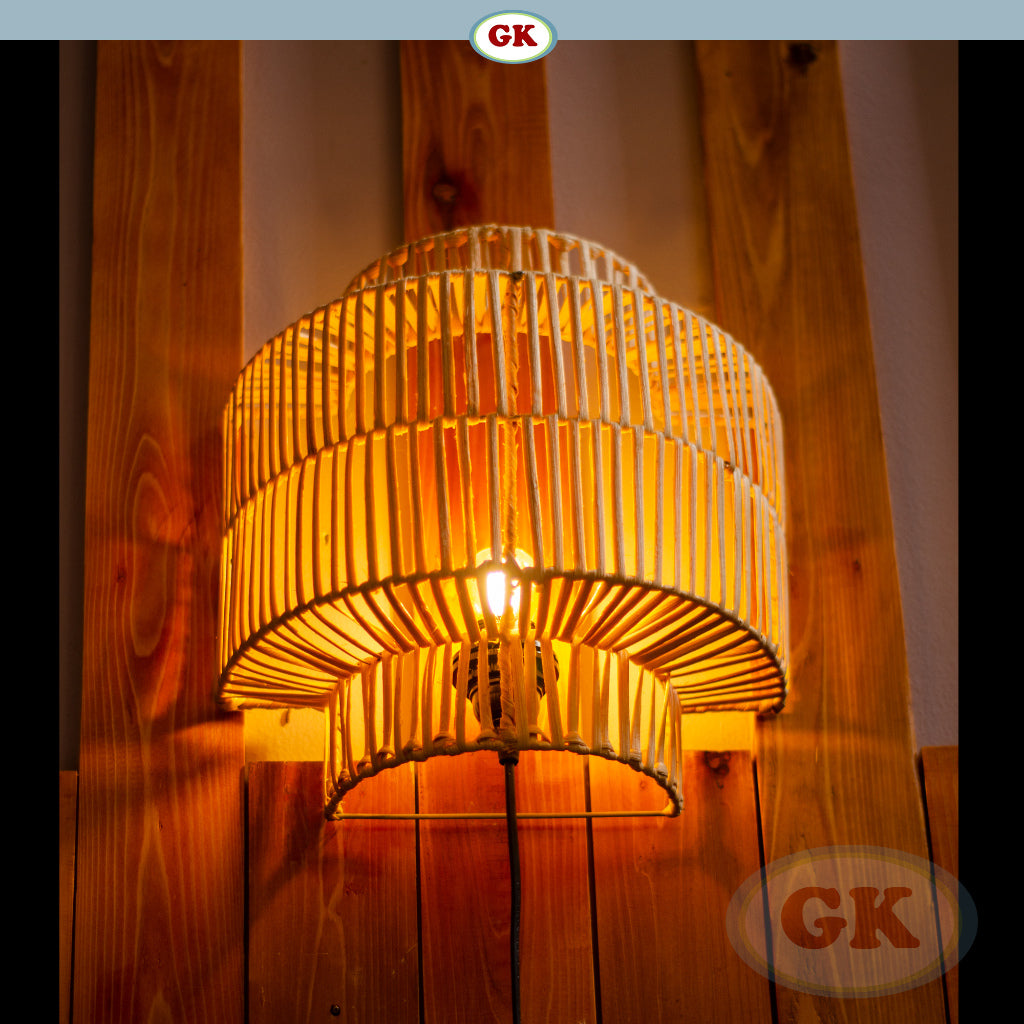 Kap Lampu Dinding Rotan BASIC 81 - Rattan Unique Lamp Decoration