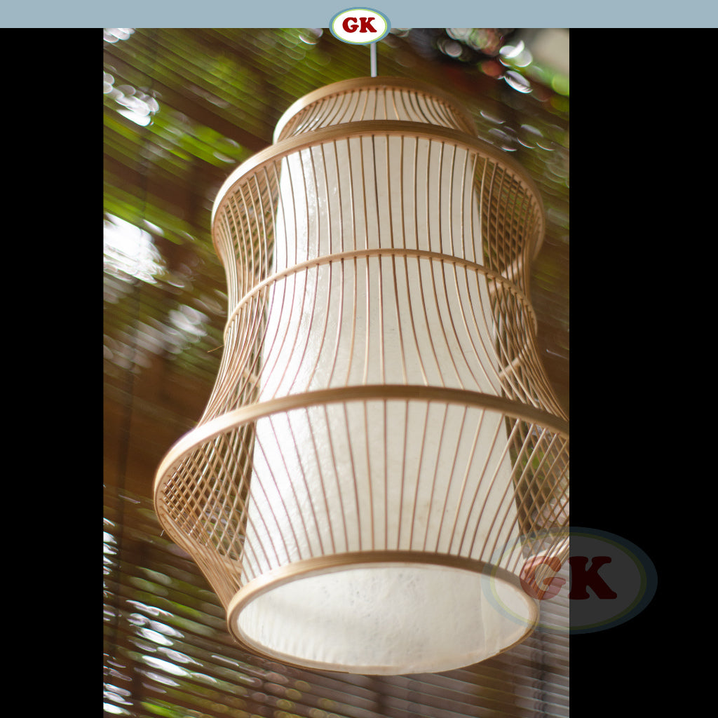 Kap Lampu Gantung Bambu JARI-JARI 07 - Handcrafted Rattan Unique Lampshade Perfect Interior Decor for Cafe, Resto, Hotel or Home.