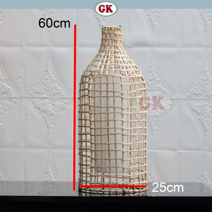 Kap Lampu Gantung Rotan LENTERA 07 D25 - Handcrafted Rattan Lampshade Perfect Interior Decor for Cafe, Resto, Hotel or Home.
