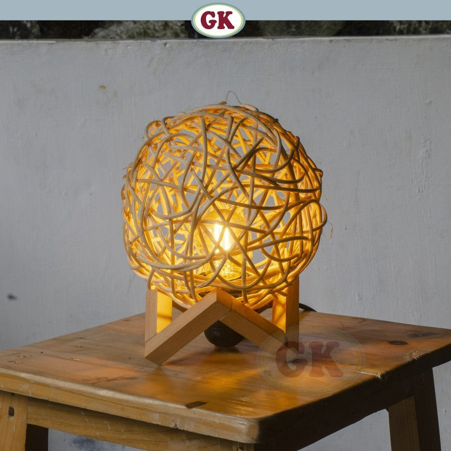 Kap Lampu Meja Rotan BASIC 87 D20 - Handcrafted Rattan Lampshade Perfect Interior Decor for Cafe, Resto, Hotel or Home.