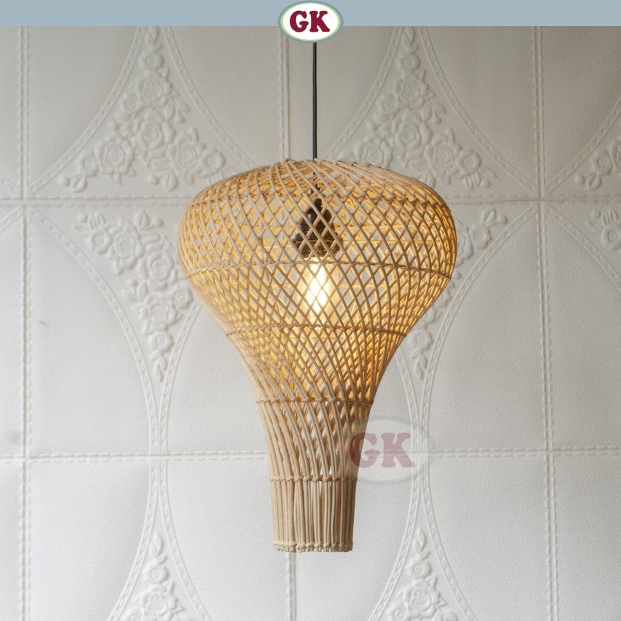 Kap Lampu Gantung Rotan BASIC 43 D30 - Rattan Unique Interior Lamp Decoration For Cozy Cafe, Resto or Home.