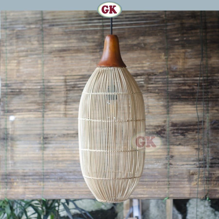 Kap Lampu Gantung Rotan KUBAH 09 - Dekorasi Lampu Cafe Rattan