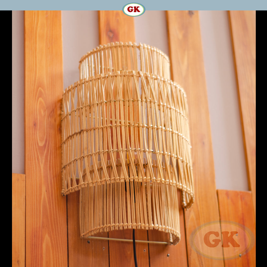 Kap Lampu Dinding Rotan BASIC 80 - Dekorasi Lampu Tidur Rotan
