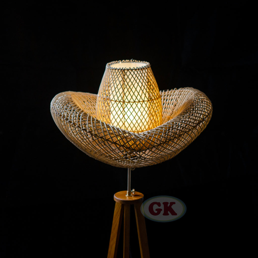 Kap Lampu Standing Rotan BASIC 74 - Handcrafted Rattan Standing Lampshade Best Interior Decor for Livingroom, Bedroom, or Longue.