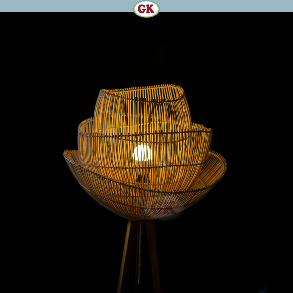 Kap Lampu Standing Rotan BASIC 89 D40 - Handcrafted Rattan Standing Lampshade Best Interior Decor for Livingroom, Bedroom, or Longue.