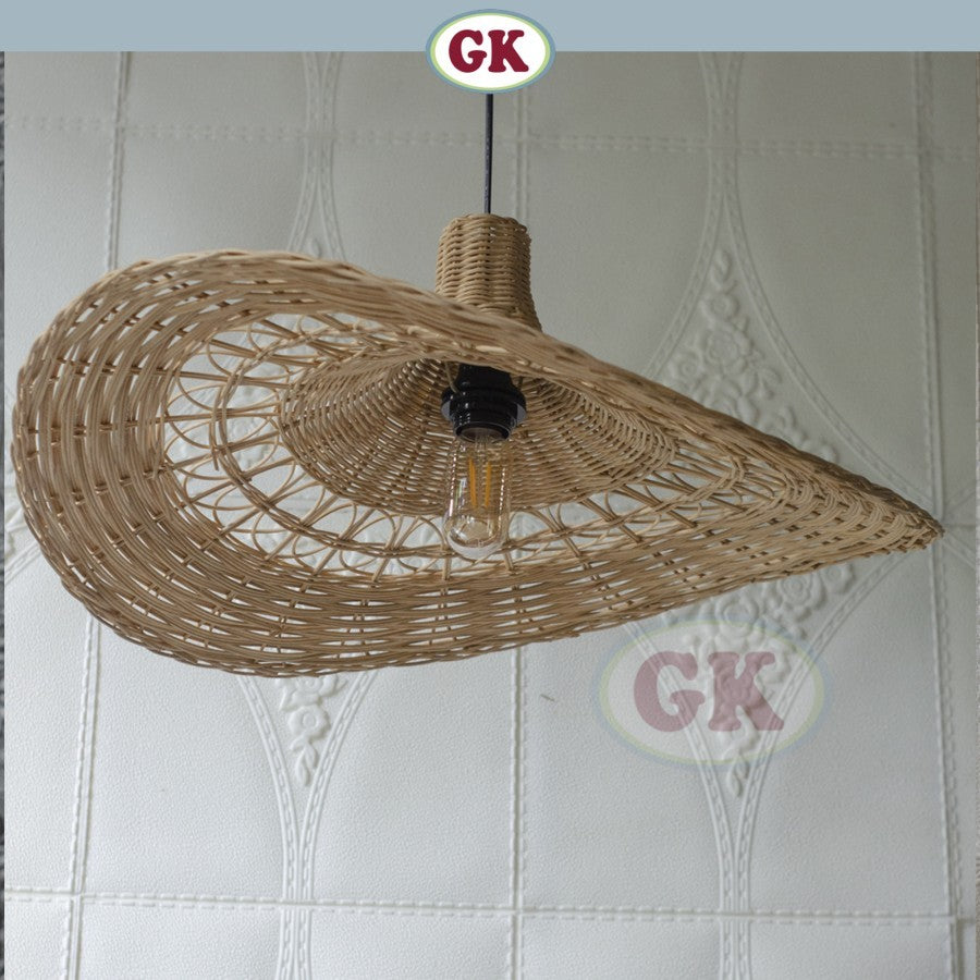 Kap Lampu Dinding Rotan RUSTIC 02 - Dekorasi Kap Lampu Rotan Interior Rumah Restoran Cafe