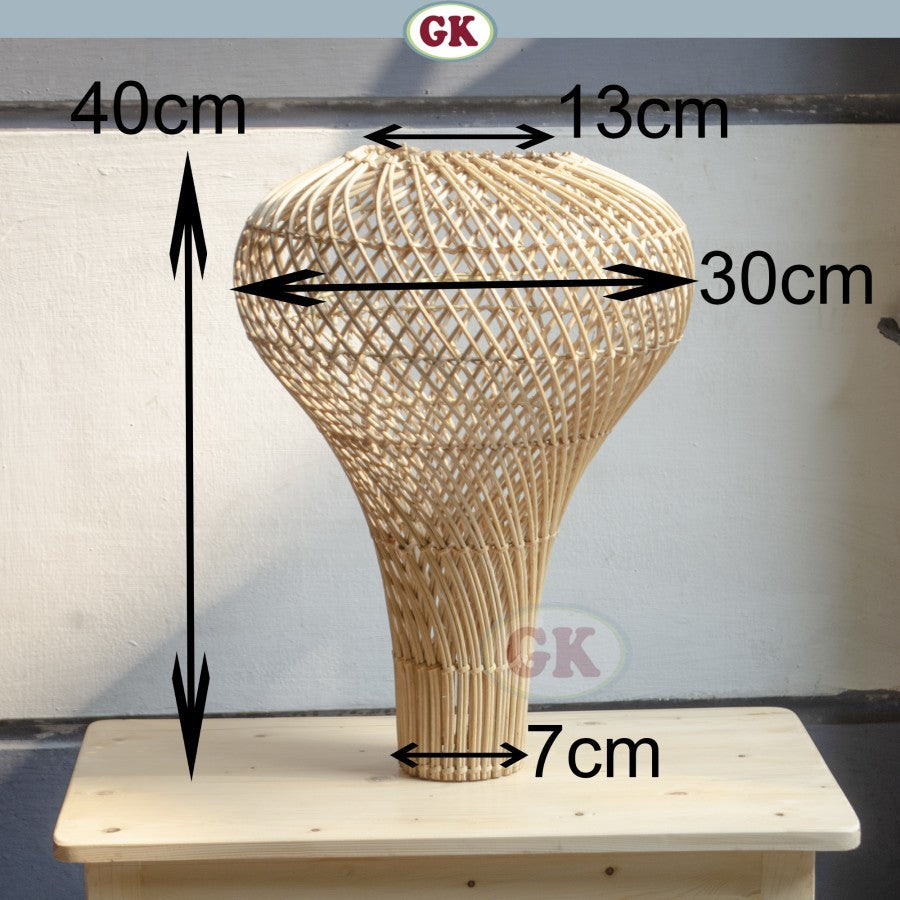 Kap Lampu Gantung Rotan BASIC 43 D30 - Rattan Unique Interior Lamp Decoration For Cozy Cafe, Resto or Home.