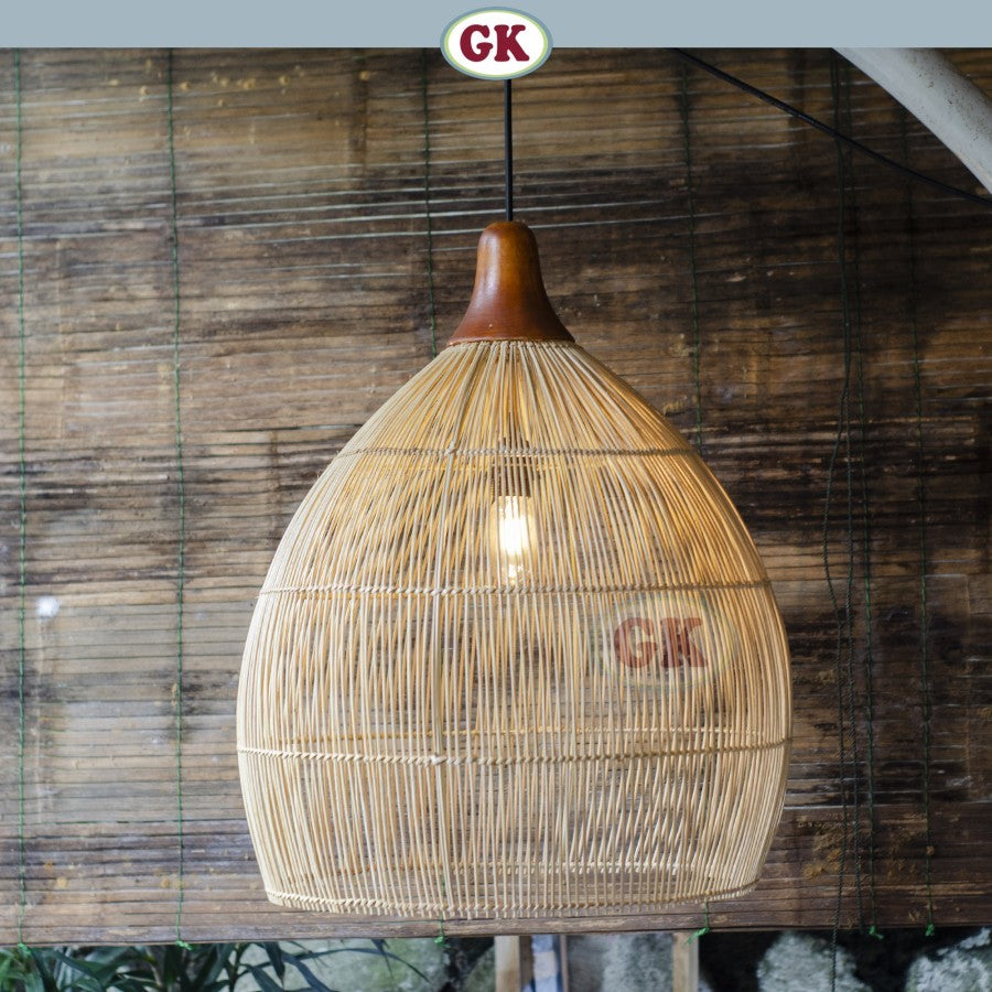 Kap Lampu Gantung Rotan KUBAH 08 - Dekorasi Lampu Cafe