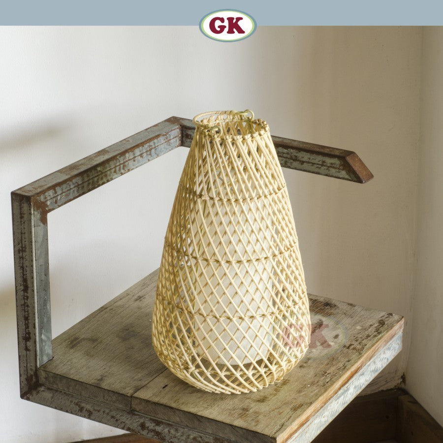 Kap Lampu Gantung Rotan LENTERA 02 D20 - Handcrafted Rattan Lampshade Perfect Interior Decor for Cafe, Resto, Hotel or Home.