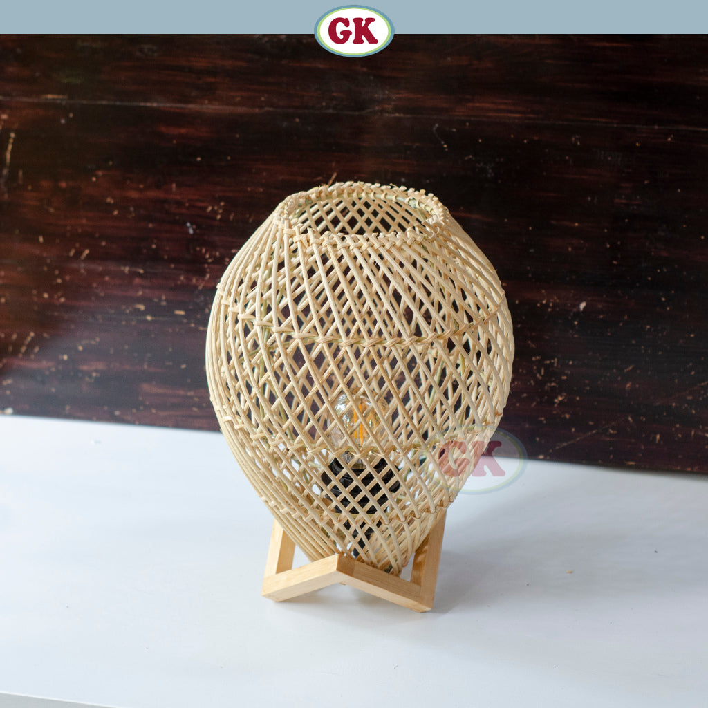 Kap Lampu Meja BASIC 63 D20 - Handcrafted Rattan Lampshade Perfect Interior Decor for Livingroom, Bedroom, or Longue.