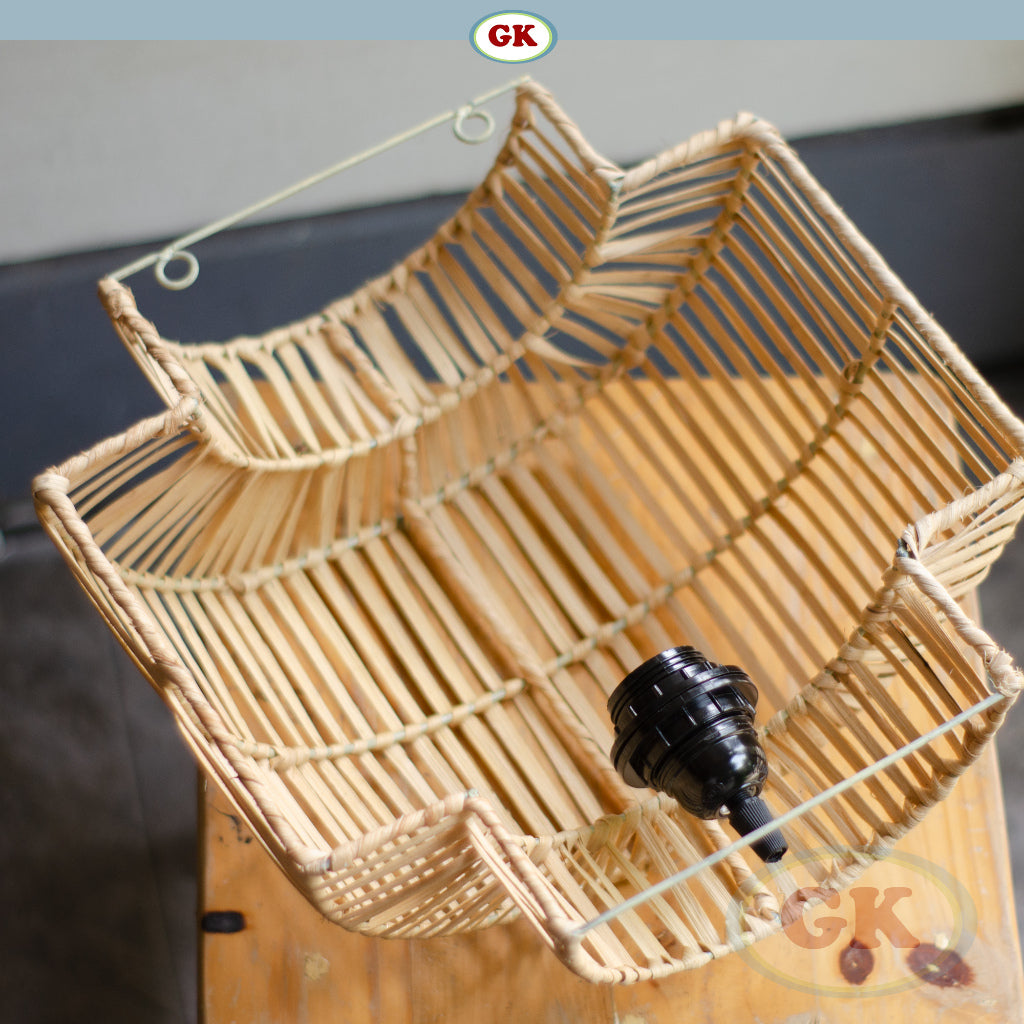 Kap Lampu Dinding Rotan BASIC 81 - Rattan Unique Lamp Decoration