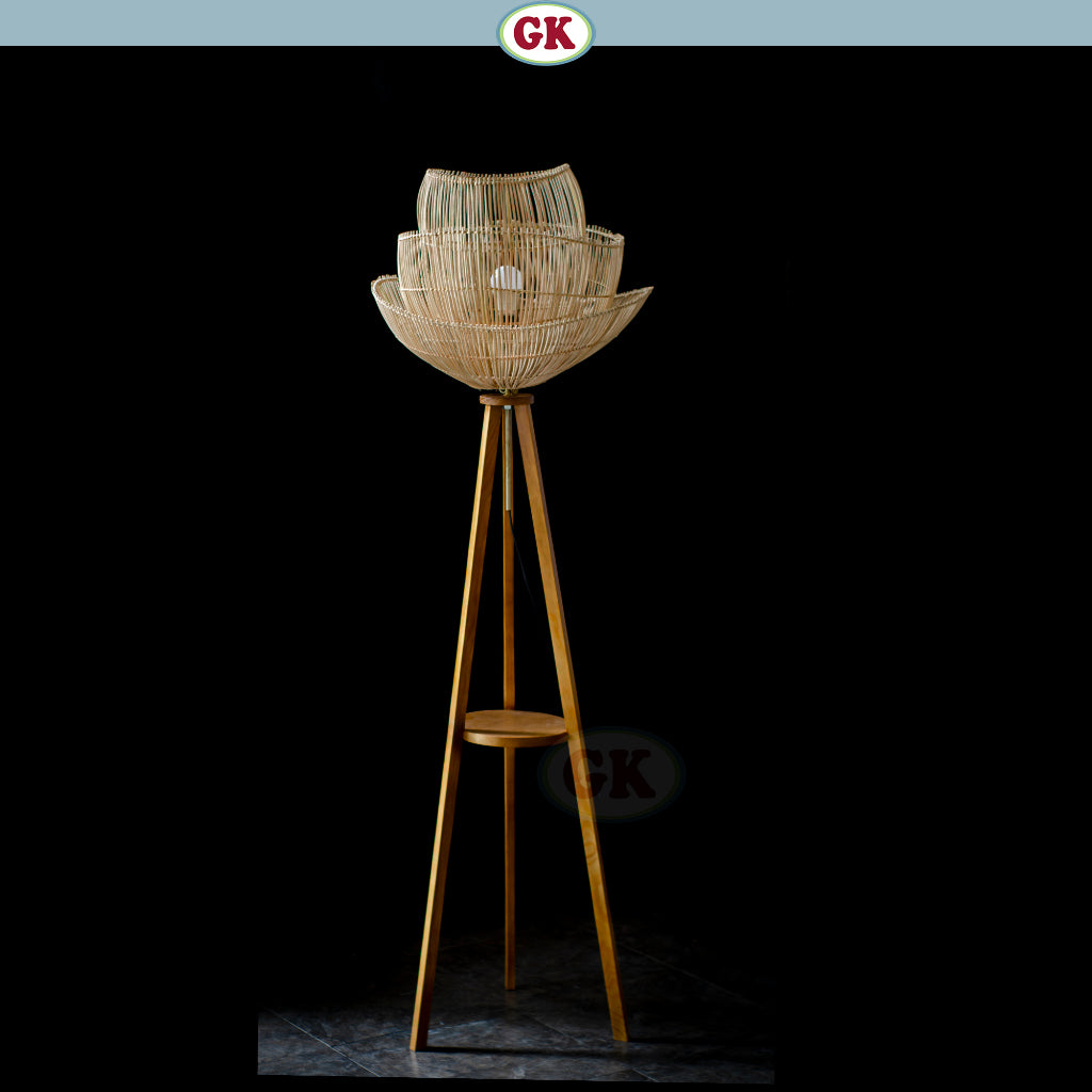Kap Lampu Standing Rotan BASIC 89 D40 - Handcrafted Rattan Standing Lampshade Best Interior Decor for Livingroom, Bedroom, or Longue.