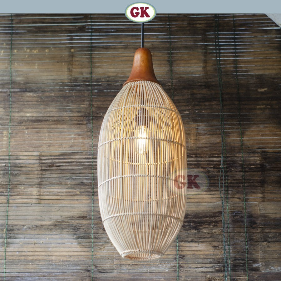 Kap Lampu Gantung Rotan KUBAH 09 - Dekorasi Lampu Cafe Rattan