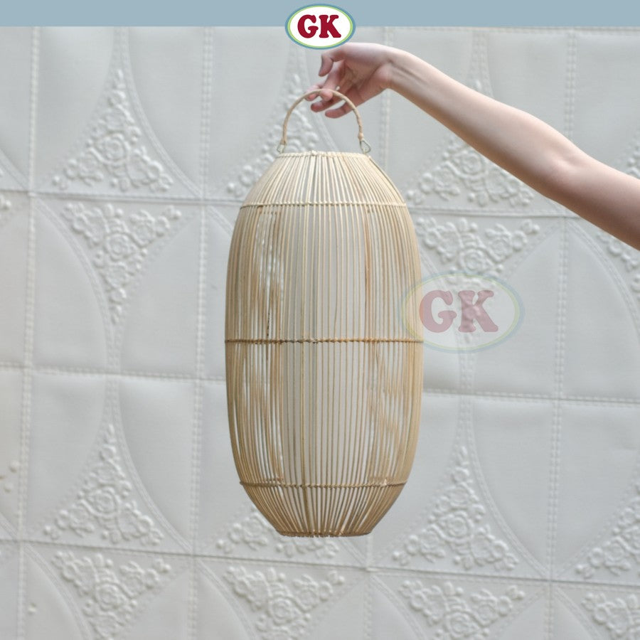 Kap Lampu Gantung Rotan LENTERA 08 D25 - Handcrafted Rattan Lampshade Perfect Interior Decor for Cafe, Resto, Hotel or Home.