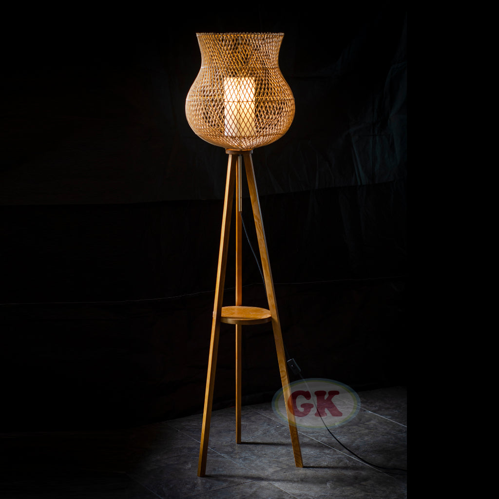 Kap Lampu Standing BASIC 70 - Handcrafted Rattan Standing Lampshade Best Interior Decor for Livingroom, Bedroom, or Longue.