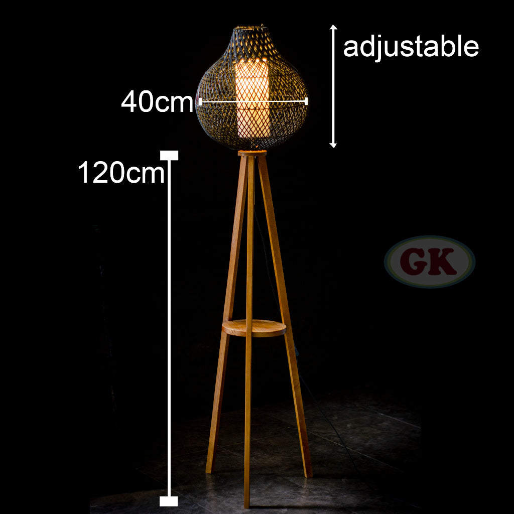 Kap Lampu Standing BASIC 69 - Handcrafted Rattan Standing Lampshade Best Interior Decor for Livingroom, Bedroom, or Longue.