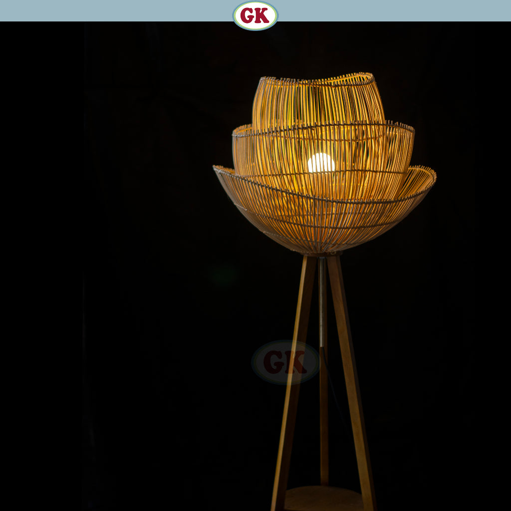 Kap Lampu Standing Rotan BASIC 89 D40 - Handcrafted Rattan Standing Lampshade Best Interior Decor for Livingroom, Bedroom, or Longue.