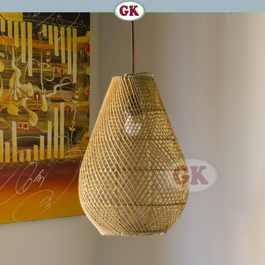 Kap Lampu Gantung Rotan BASIC 50 - Handcrafted Rattan Lampshade Perfect Interior Decor for Cafe, Resto, Hotel or Home.