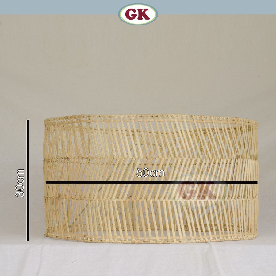 Kap Lampu Gantung Rotan BASIC 53 D50 - Rattan Unique Interior Lamp Decoration For Cozy Cafe, Resto or Home.