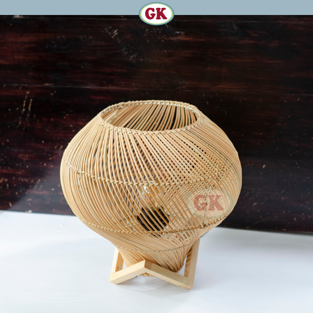 Kap Lampu Sudut BASIC 57 D30 - Handcrafted Rattan Lampshade Perfect Interior Decor for Livingroom, Bedroom, or Longue.