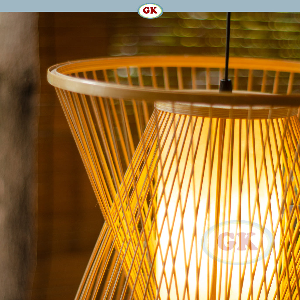 Kap Lampu Gantung Bambu JARI-JARI 04 - Handcrafted Rattan Unique Lampshade Perfect Interior Decor for Cafe, Resto, Hotel or Home.