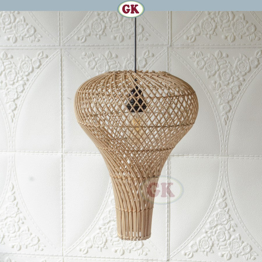 Kap Lampu Gantung Rotan BASIC 43 D30 - Rattan Unique Interior Lamp Decoration For Cozy Cafe, Resto or Home.